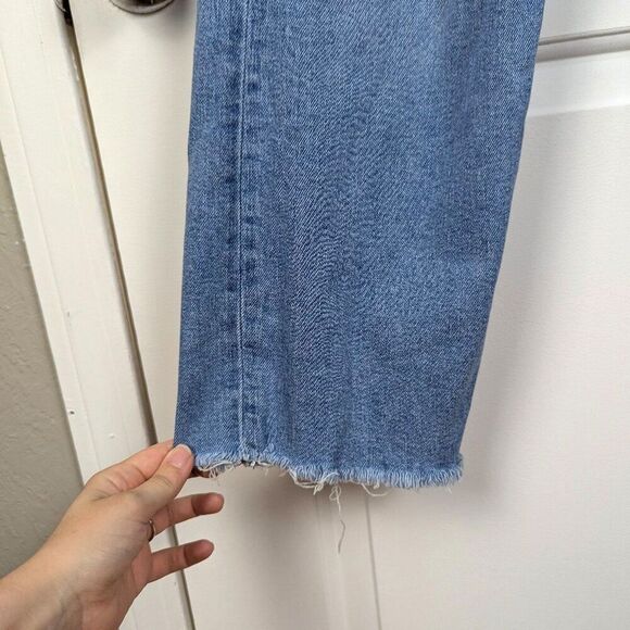 Levi's | Blue Distressed Ribcage Straight Jeans Size 27 - Picture 5 of 11